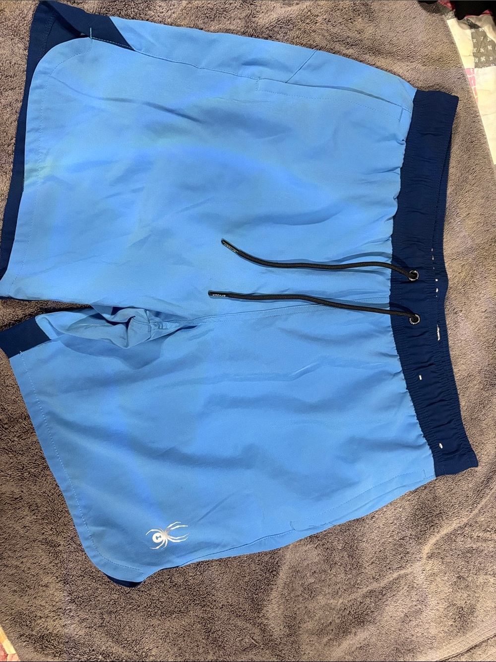 Spyder Sky Blue Swim Trunks with Navy Waistband